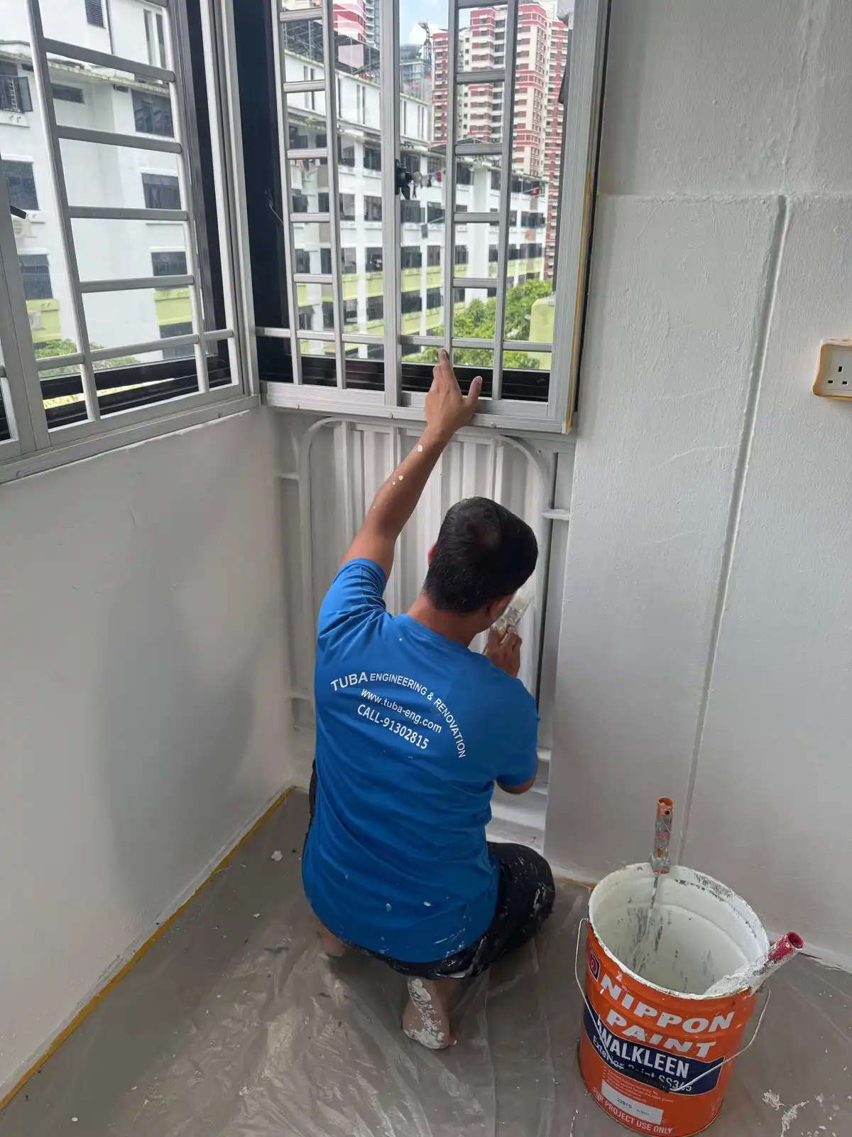 Landed Exterior Wall Before Weather Coating